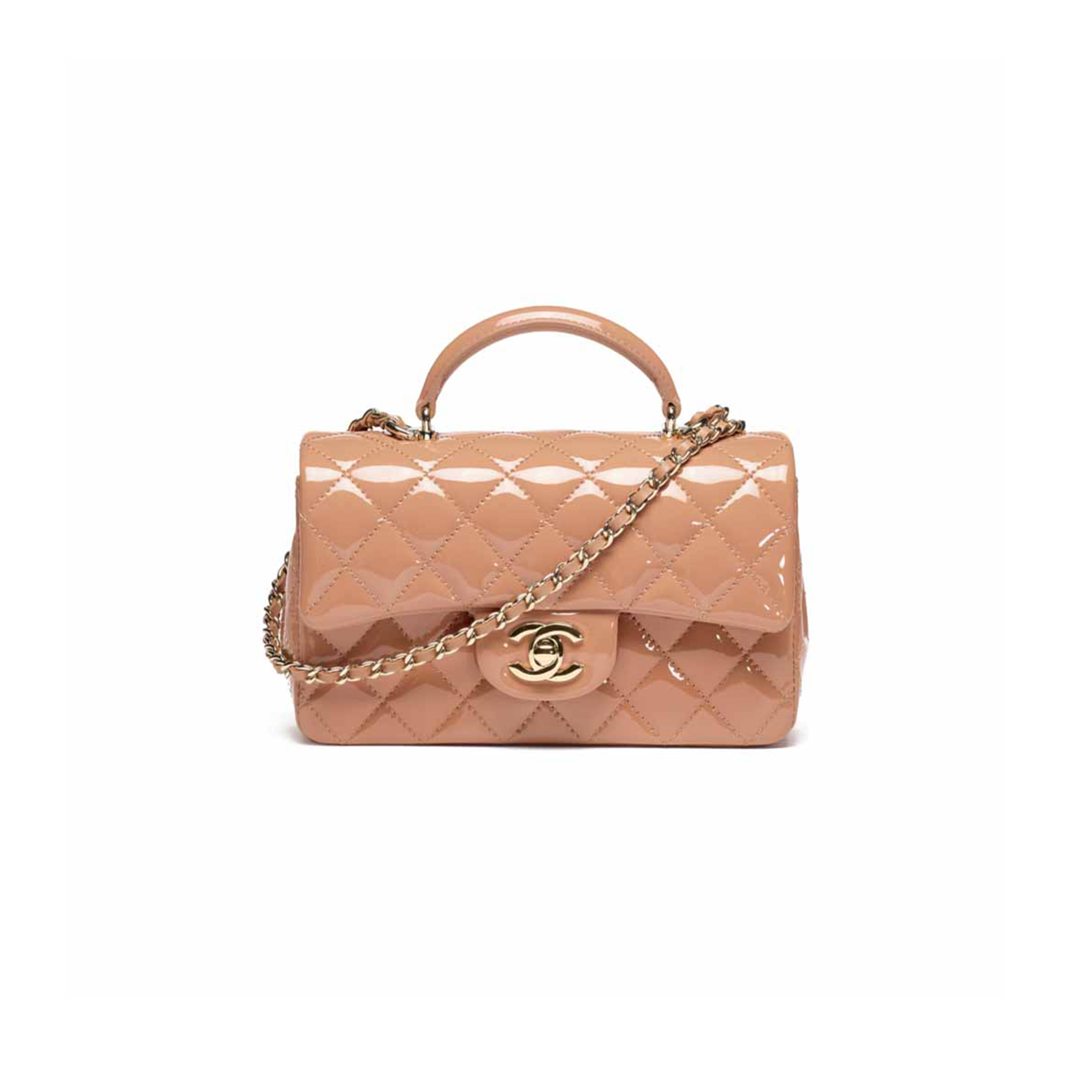 CHANEL MINI CLASSIC HANDBAG WITH TOP HANDLE AS2431  (20*12*6cm)